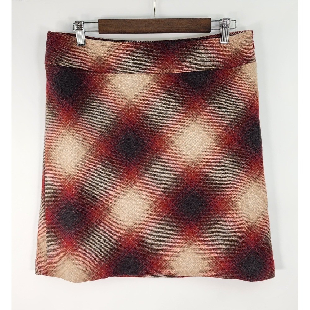 Anne Taylor Loft Skirt Women's 10 Preppy Wool Plaid A-Line
